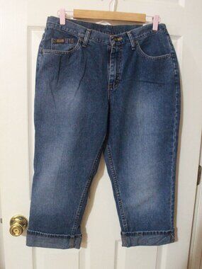 Riders by Lee Blue Denim Cuffed Capri Jeans Women’s Size 14M (192)